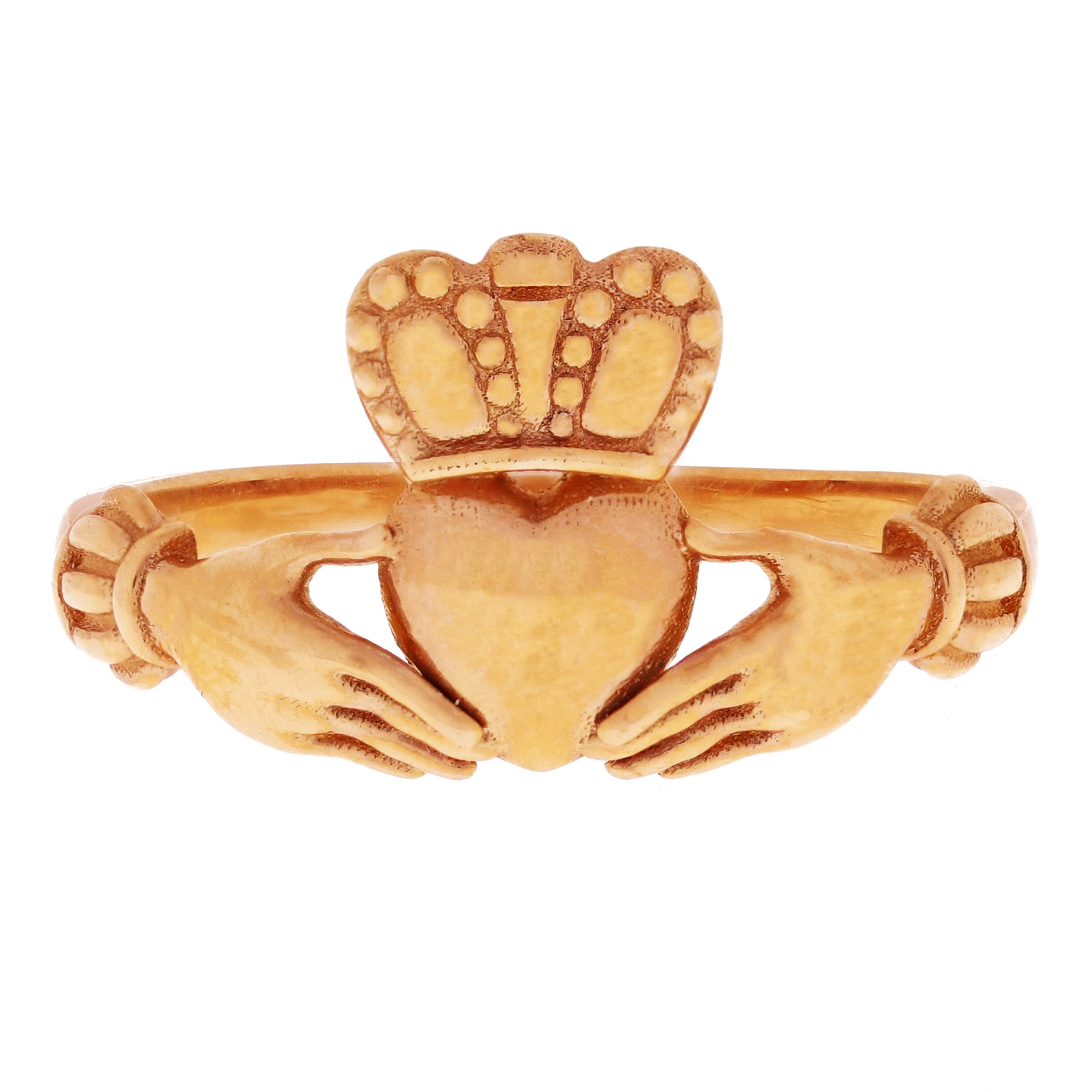 14k Rose Gold Irish Claddagh Love Friendship Ring Size 5 - Rose,Ring Size 5