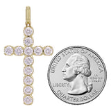 14k Yellow Gold 1.85ctw 2.6mm Diamonds Religious Cross Pendant