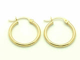 14k Yellow Gold Hollow Round Hoop Loop Earrings 22.3mmx2 mm - 1.5 grams