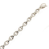 Italian 14k White Gold Hollow Oval Chain Link Bracelet 8" 5.4mm 4.6 grams