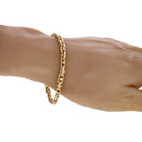 14k Yellow Gold Solid Handmade Fashion Link Bracelet 7" 4.3mm 13.6 grams - 7" 13.6 grams