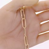 Italian 14k Yellow Gold Hollow Oval Paper Clip Bracelet 8.5" 8mm 4.7 grams