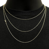 Italian 14k Yellow Gold Solid Raso Chain Necklace 1mm 16" 3 grams - 16" 3 grams