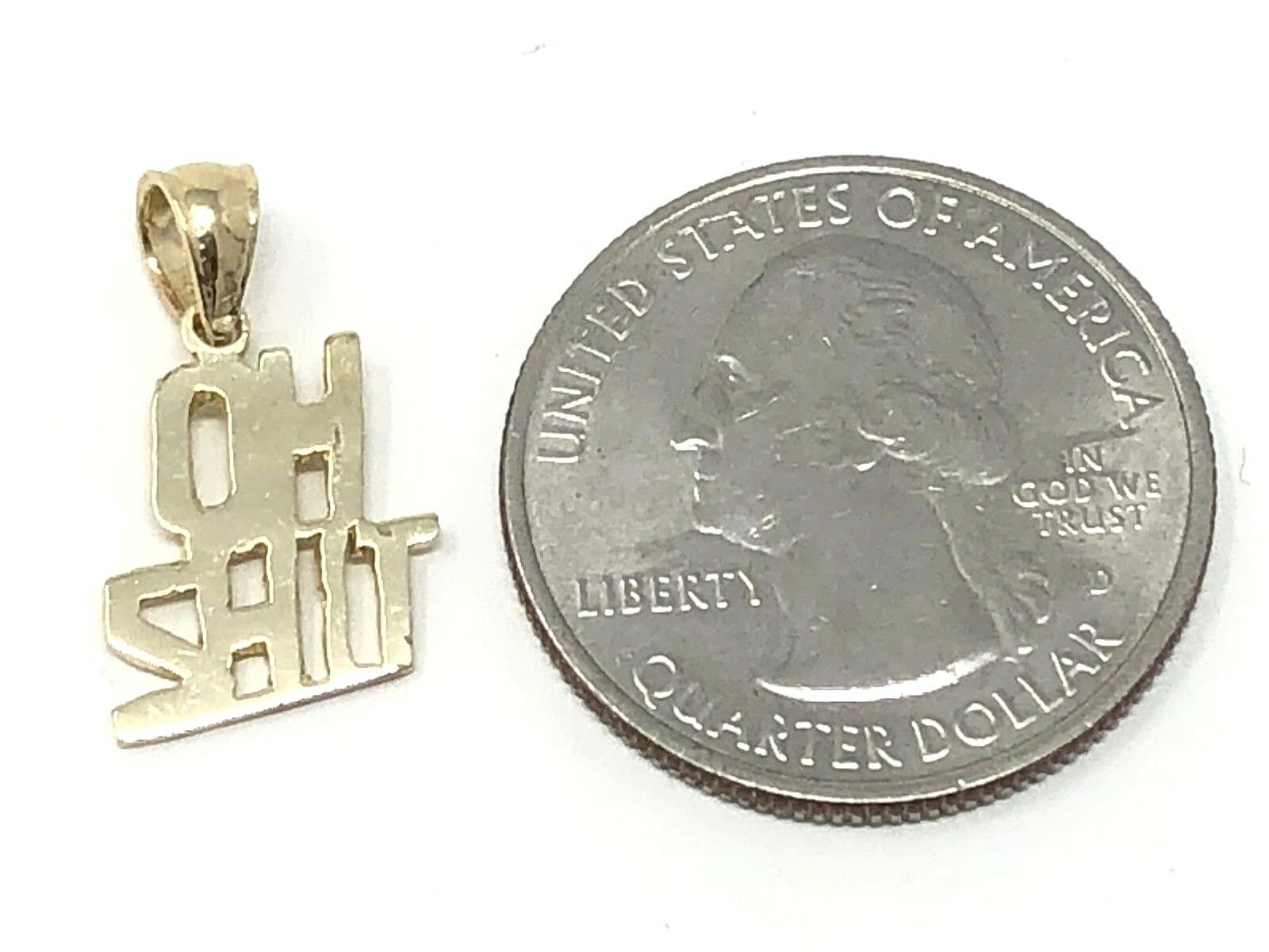 14k Yellow Gold OH SH*T Charm Pendant 1 gram