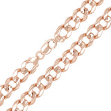Men's 14k Solid Rose Gold Flat Cuban Necklace Chain 20" 12.5mm 100 grams - Rose,20"