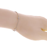 Italian 14k White Gold Sideways Cross Baby Kids Rolo Bracelet 5.5" 5.5mm 1.8g