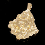 10k Yellow Gold Solid Free Form Nugget Charm Pendant 1.8" 10.3 grams