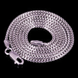 Italian 14k White Gold Solid Diamond Cut Franco Chain Necklace 18" 1.3mm 4.5g - 18"