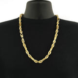 14k Yellow Gold Solid Milano Figaro Rope Chain Necklace 24" 10mm 156.5 grams - 24" 156.5 grams