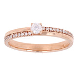 14k Rose Gold Diamond Stackable Promise Ring Size 6