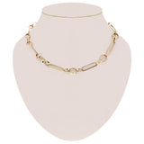 Italian 14k Yellow Gold Hollow Paper Clip Link Necklace 6.8mm 18" 10.2 grams