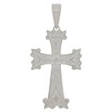 14k White Gold Khachkar Armenian Cross Charm Pendant 4.6 grams - White