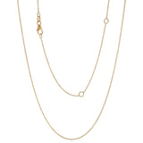 Italian 14k Yellow Gold Rolo Chain Necklace Adjustable 16-20" 1mm 1.7 grams - 1.0 mm