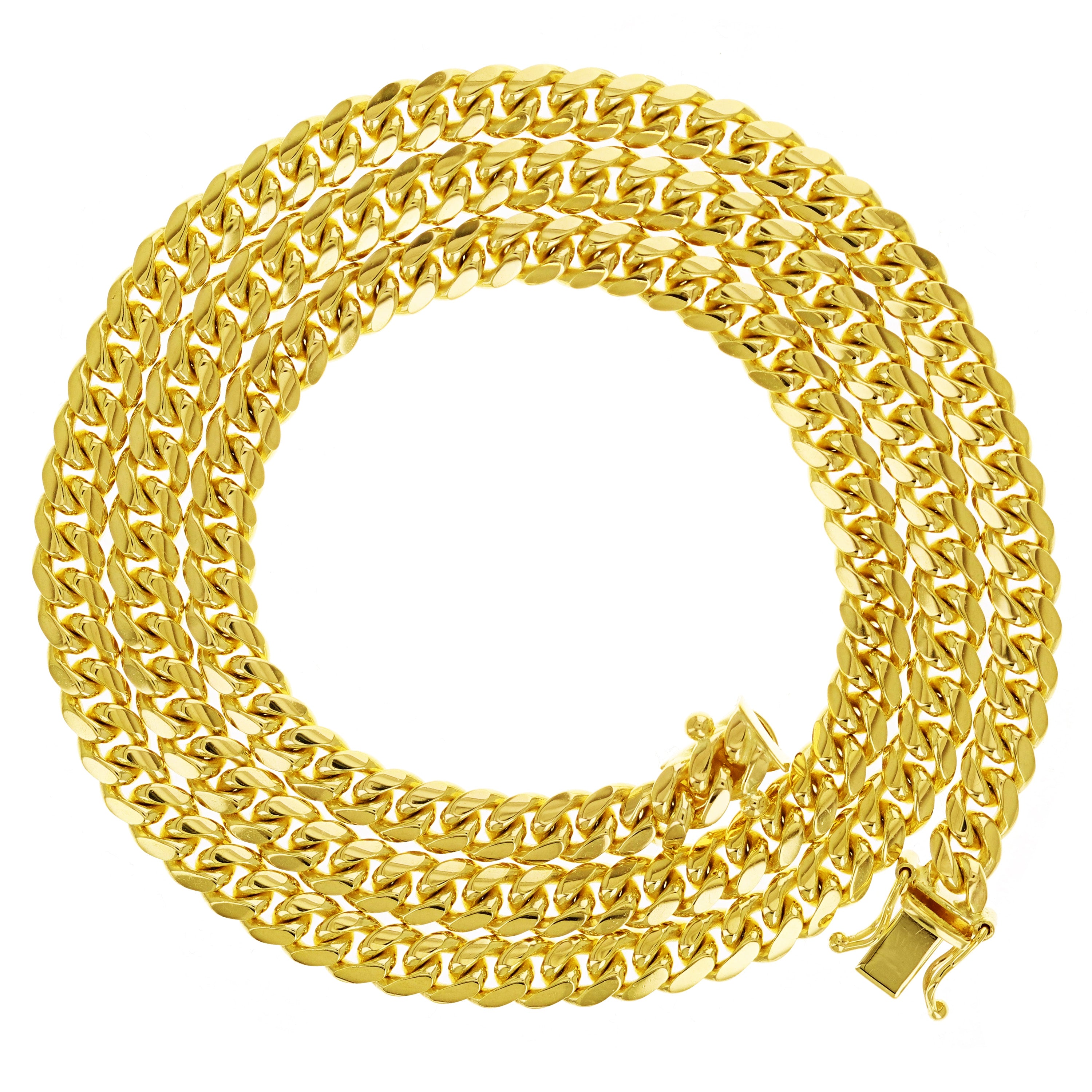 Italian 14k Yellow Gold Solid Miami Cuban Chain Necklace 28" 6mm 77.5 grams - 28" 77.5 grams