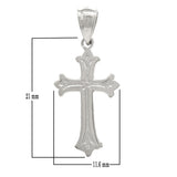 14k White Gold Christian Cross Religious Charm Pendant 1" 1.3 grams - White