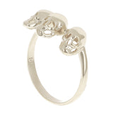 14k White Gold Triple Hamlet Skull Ring Size 13 - White,Ring Size 13