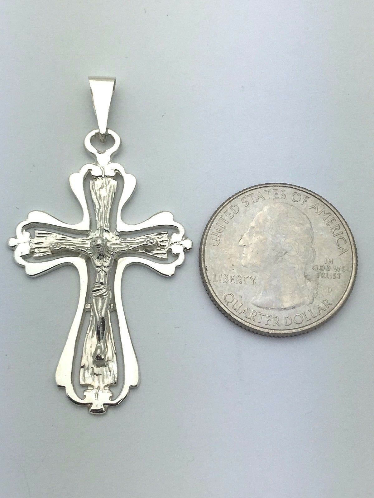 925 Sterling Silver Christian Jesus Christ Catholic Crucifix Cross Pendant