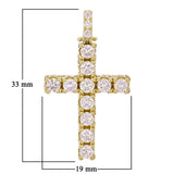 14k Yellow Gold 1.79ctw Diamond Cross Pendant Iced Out - Yellow