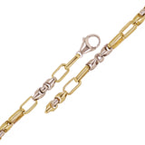 10k Two Tone Gold Solid Handmade Fashion Link Bracelet 7" 5mm 11.3 grams - 7" 11.3 grams