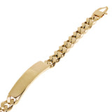 Italian 14k Yellow Gold Hollow Miami Cuban Link ID Bracelet 8.25" 10.2mm 18.5g