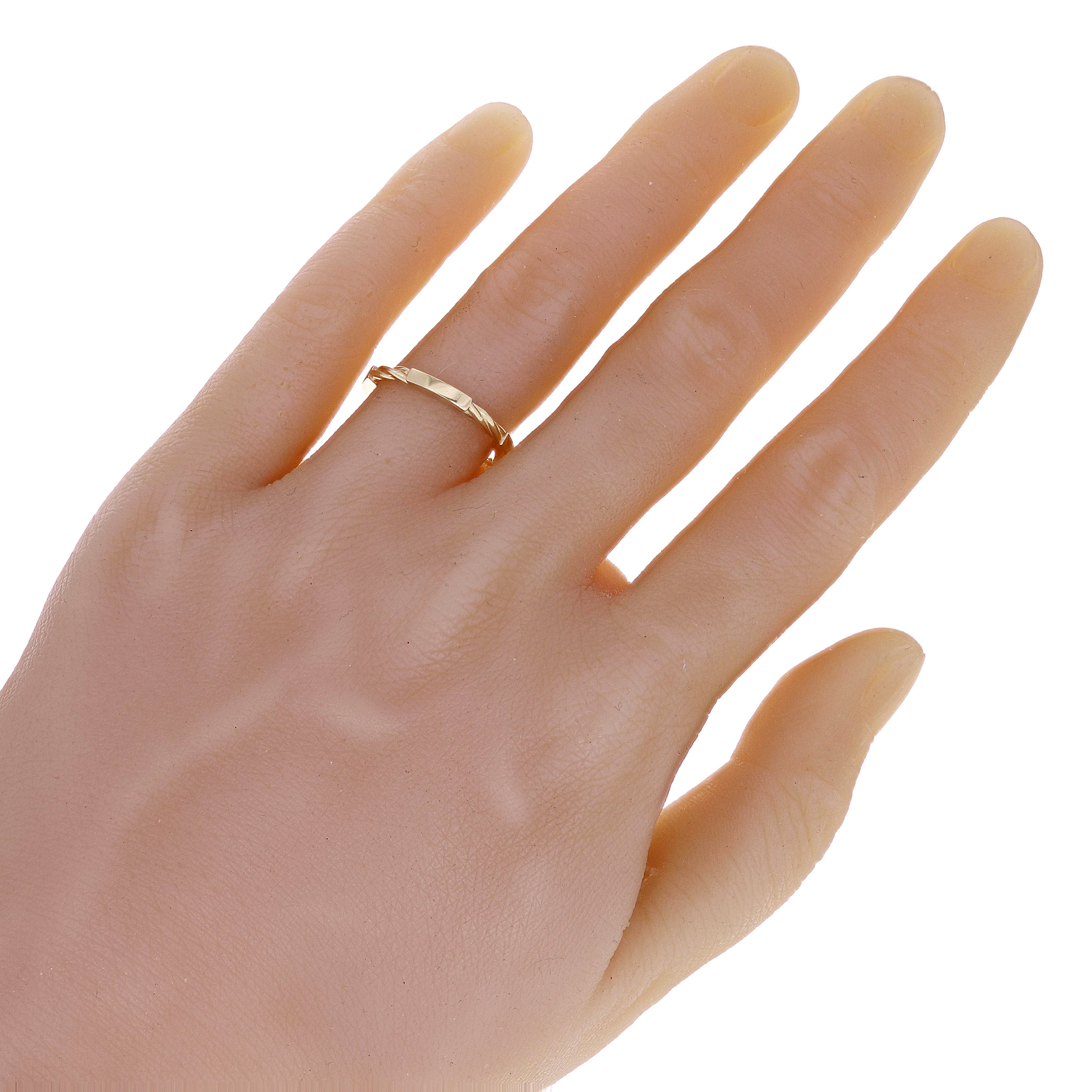 14k Yellow Gold Twisted and Bar Stackable Ring Band Size 7.75 - 2.2mm 2.8 grams