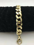 14k Yellow Gold Solid Miami Cuban Link Chain Bracelet 8.5" 13.25mm 90 grams