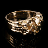 14k Yellow Gold Solid Nugget Ring Size 7 - 8mm 11.5 grams - Ring Size 7