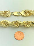 Men's Solid 14k Yellow Gold Diamond Cut Rope Chain 30" 15mm 550 grams