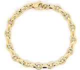 14k Yellow Gold Handmade Fashion Link Bracelet 9" 6.3mm 20.3 grams - Yellow,9"