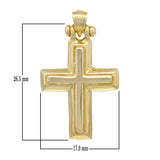 14k Yellow Gold 3D Cross Religious Charm Pendant 1.17" 3.9 grams - Yellow