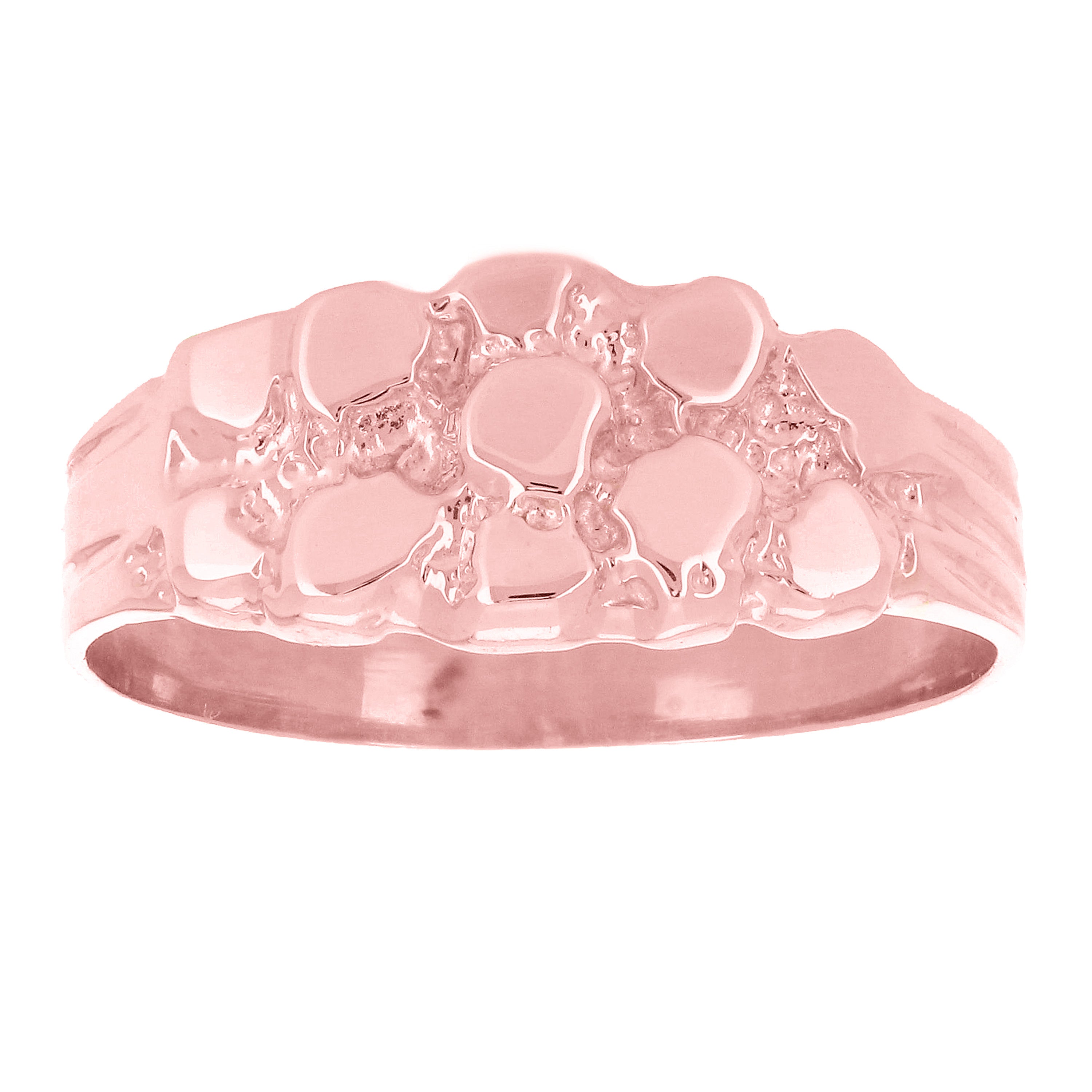 14k Rose Gold Solid Nugget Ring Size 7 - Rose,Ring Size 7.5