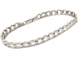Women's Solid 14k White Gold Horse Shoe Link Bracelet 8" 6.3mm 9.5 grams