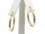 14k Yellow Gold Hollow Diamond Cut Round Hoop Loop Earrings 1.2" 3.1mm 2.4 grams