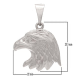 14k White Gold Solid American Eagle Charm Pendant 1.25" 5.6 grams - White