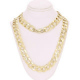 Men's 10k Yellow Gold Flat Cuban Link Chain Necklace 22" 12.5 mm 80.9 grams - Yellow,22" 80.9 grams