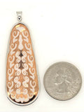 Italian 14k Two Tone Gold Long Drop Down Filigree Charm Pendant 2.35" 2.6 grams