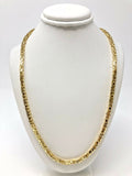 14k Yellow Gold Solid Square Byzantine Chain Necklace 20" 3.5mm 40.3 grams