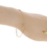 Italian 14k Two Tone Gold Infinity & Heart Link Anklet Bracelet 10" 2 grams