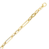 Italian 14k Yellow Gold Hollow Oval Paper Clip Links Bracelet 7.5" 5.8mm 3.2gram