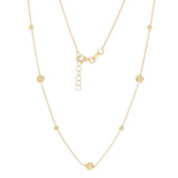 Italian 14k Yellow Gold Diamond Cut Ball Bead Station Necklace 18" 2.7 grams