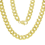 14k Yellow Gold Solid Curb Cuban Link Chain Necklace 18" 9mm 38 grams - Yellow,18"