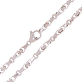 14k White Gold Handmade Fashion Link Necklace 24" 4.5mm 44.5 grams - White,24"