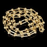 Italian 14k Yellow Gold Solid U Shape Hardwear Link Necklace 18" 8mm 24 grams - Yellow 8mm 18" 24 grams