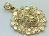 14k Yellow Gold Solid Nugget Lion Face Charm Pendant 6.5 grams