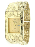 10k Yellow Gold Nugget Wrist Watch Link Geneve Diamond Watch 9.75" 30.5mm 111.8g