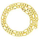 Men's Italian 10k Yellow Gold Hollow Figaro Chain Necklace 20" 7mm 13.6 grams - 20" 13.6 grams