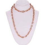 14k Rose Gold Handmade Fashion Link Necklace 24" 6.7mm 82 grams - Rose,24"