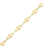 Italian 14k Yellow Gold Ball Bead Oval Paper Clip Chain Bracelet 7.5" 8mm 6.3g