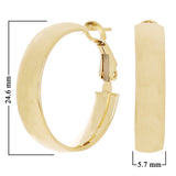 Italian 14k Yellow Gold High Polish Shiny Round Hollow Hoop Earrings 1" 5.7mm 3g