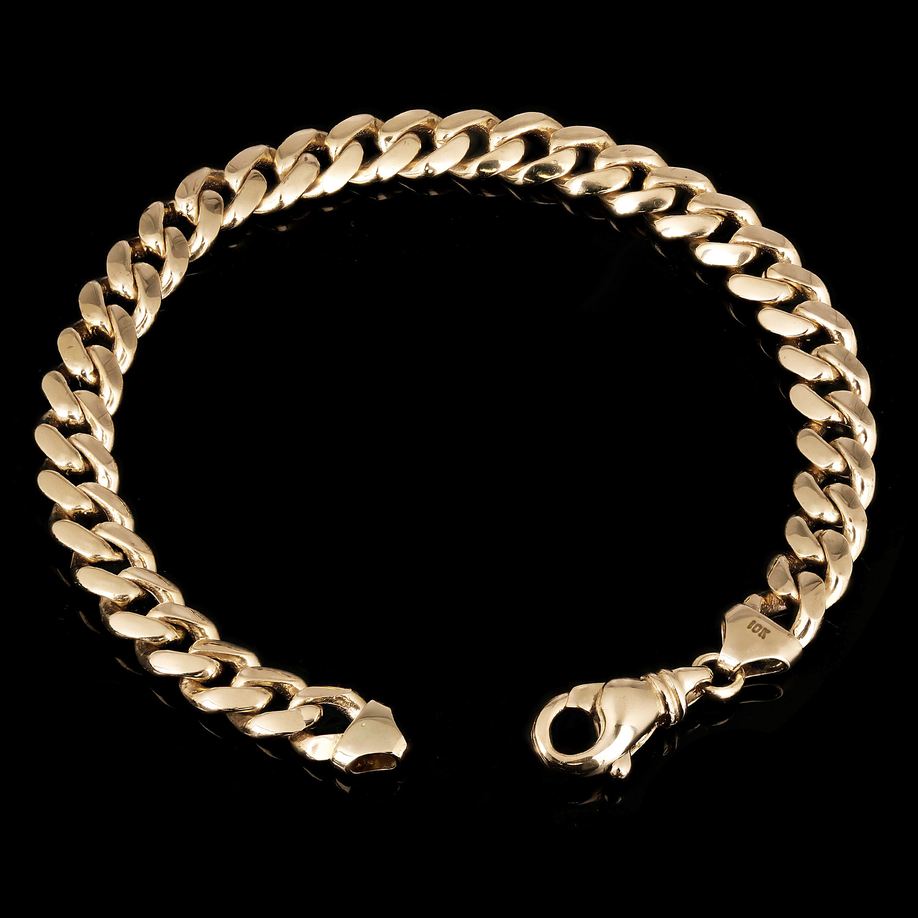 Men's 10k Yellow Gold Solid Miami Cuban Link Bracelet 7" 8mm 25.2 grams - 7" 25.2 grams